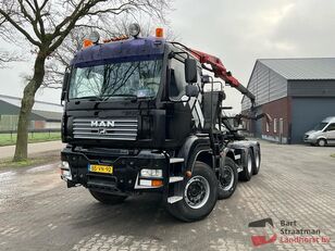 MAN TGA 35.360 8x6 H BL kabel containersysteem met HMF 1643 Z kraan cable system truck
