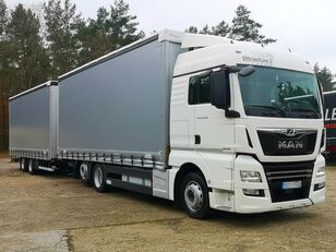 MAN TGX 26.500 RETARDER 120m3 curtainsider truck + curtain side trailer