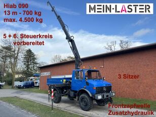 UNIMOG U 1250 Hiab 090 Kran 13 m max. 4,5 t Zapfwelle dump truck