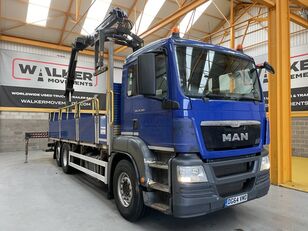 MAN TGS 26.360, 6X2 26 TONNE DRAWBAR SPEC BRICK GRAB – 2014 – DG64 V flatbed truck