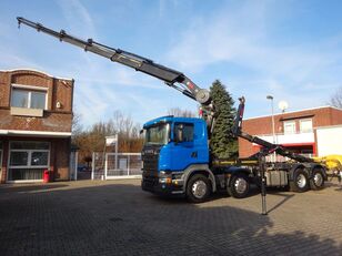 Scania R 580 Abroller + HIAB Kran 8x2 hook lift truck